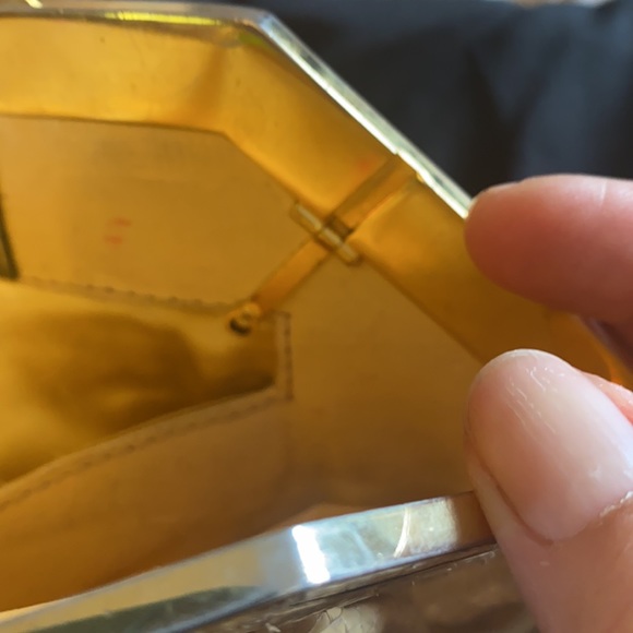 MANELLI FLORENCE Vintage snake skin clutch- pale yellow from ITALY - Picture 9 of 14